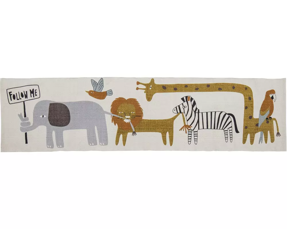 Bloomingville Dekoteppich Neah 200 x 50 cm, Weiss