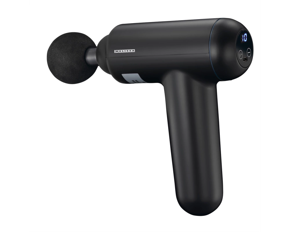 Melissa Massagepistole 16770048, wiederaufladbar, LED, 4 Köpfe, schwarz
