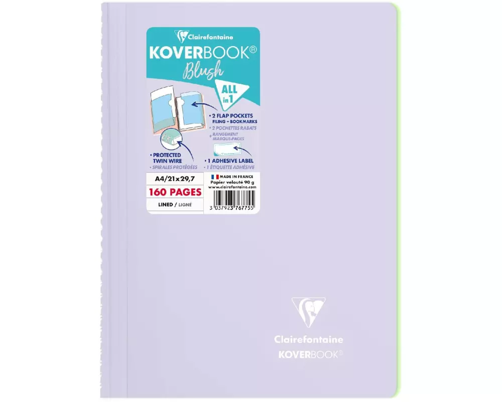 Clairefontaine Notizbuch Blush A4, liniert, Flieder