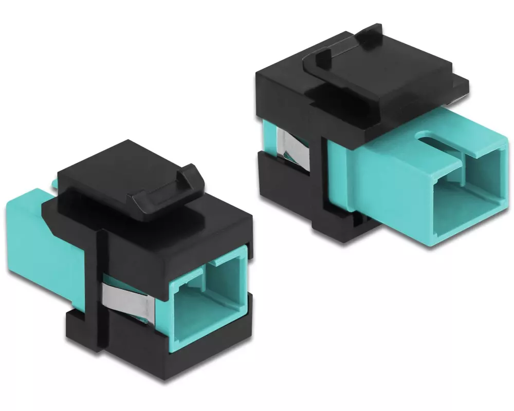 Delock Keystone-Modul SC Buchse zu SC Buchse Aqua / Schwarz
