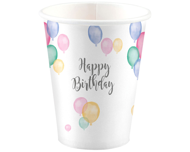 NEUTRAL Becher Happy Birthday 250ml 9903710-66 Pastel 8 Stück