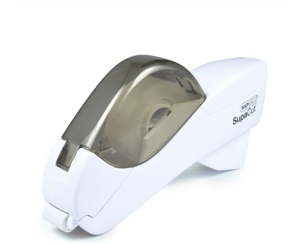Rapesco SupaCut Klebebandspender und 2 Klebebandrollen Weiss