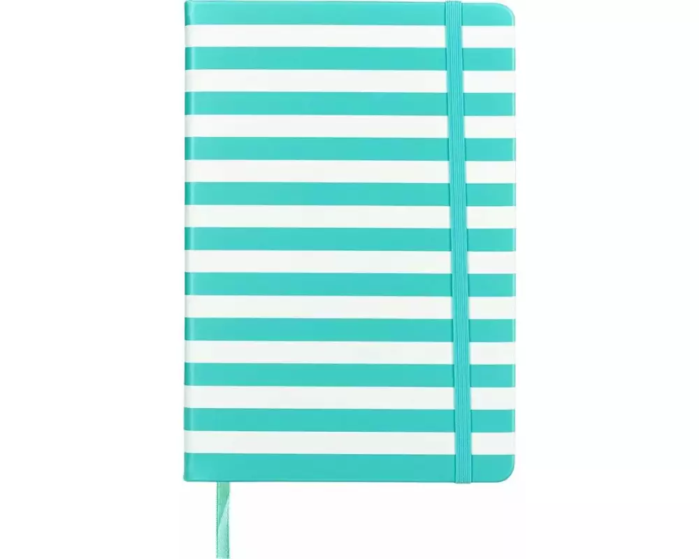 Kolma Notizbuch Stripy A5, Kariert, Caribbean/Weiss