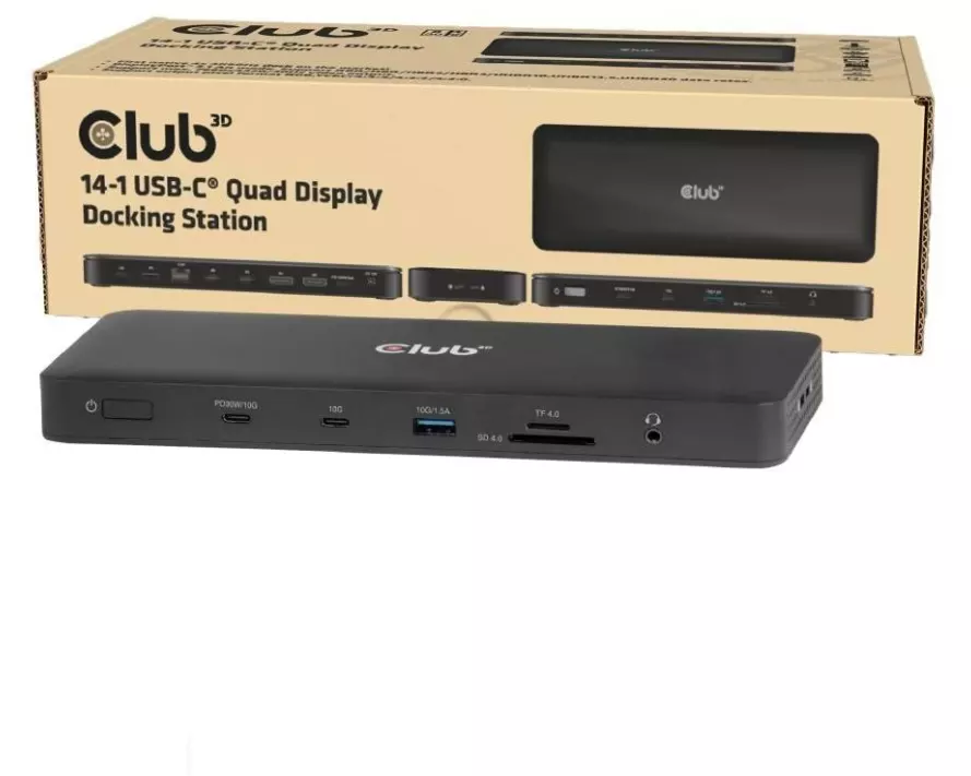 Club 3D Dockingstation CSV-2540 14-1 USB-C Quad-Display