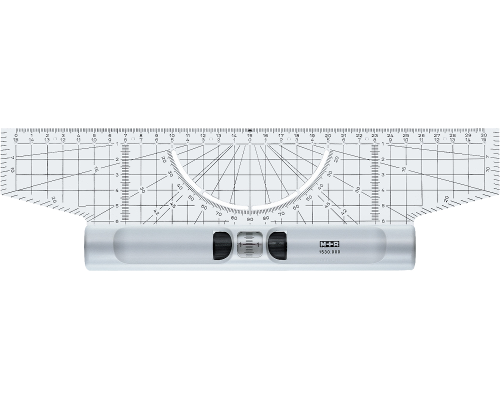 M+R Rolllineal Acryl 30cm 15300000 Winkelmesser Lupe