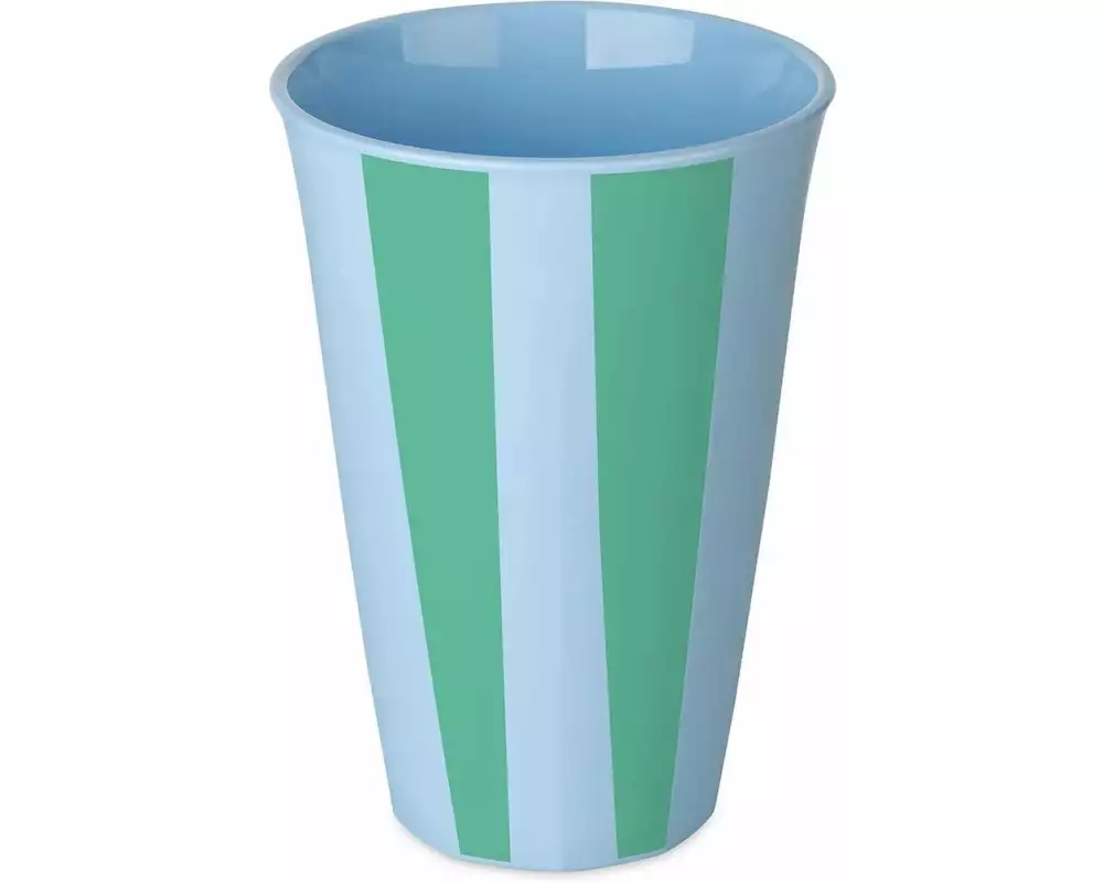 Koziol Trinkbecher Nora L Stripes 450 ml, 1 Stück, Sweet Blue