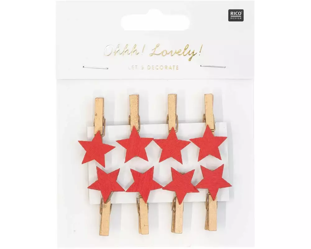 Rico Design Weihnachtsdeko Stern 8 Stück, Rot