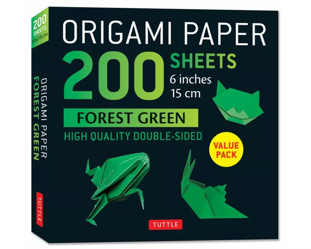 Origami Paper 200 sheets Forest Green 6"a
