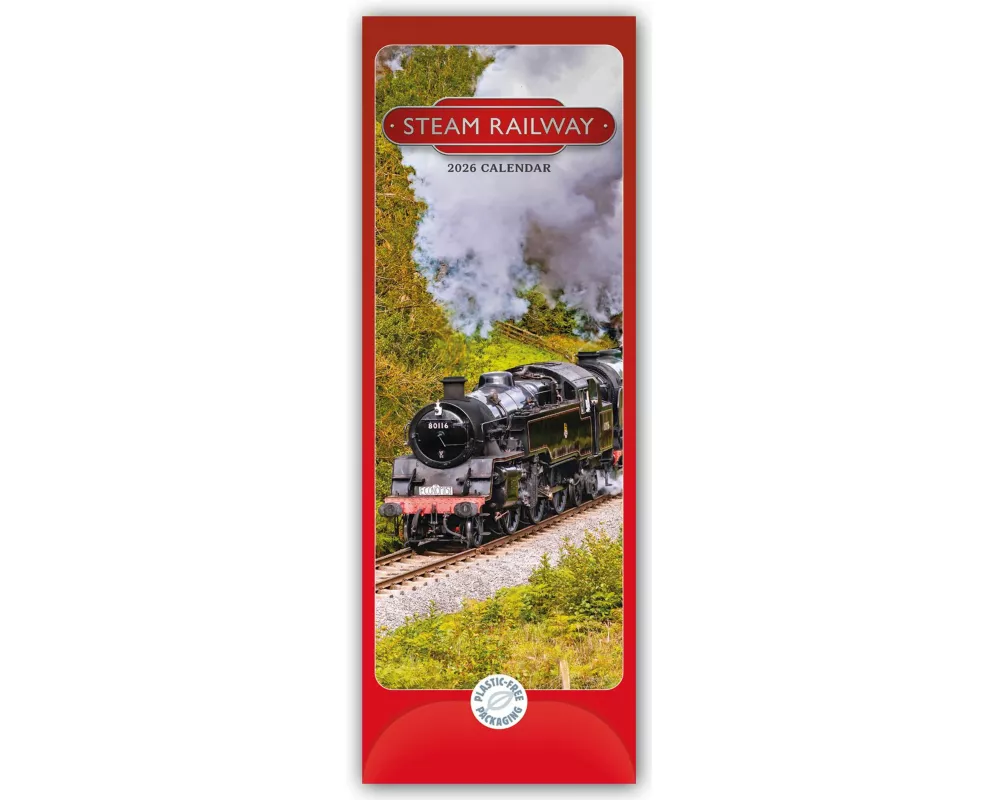 Steam Railway - Dampfeisenbahnen 2026 - Slimline-Kalender