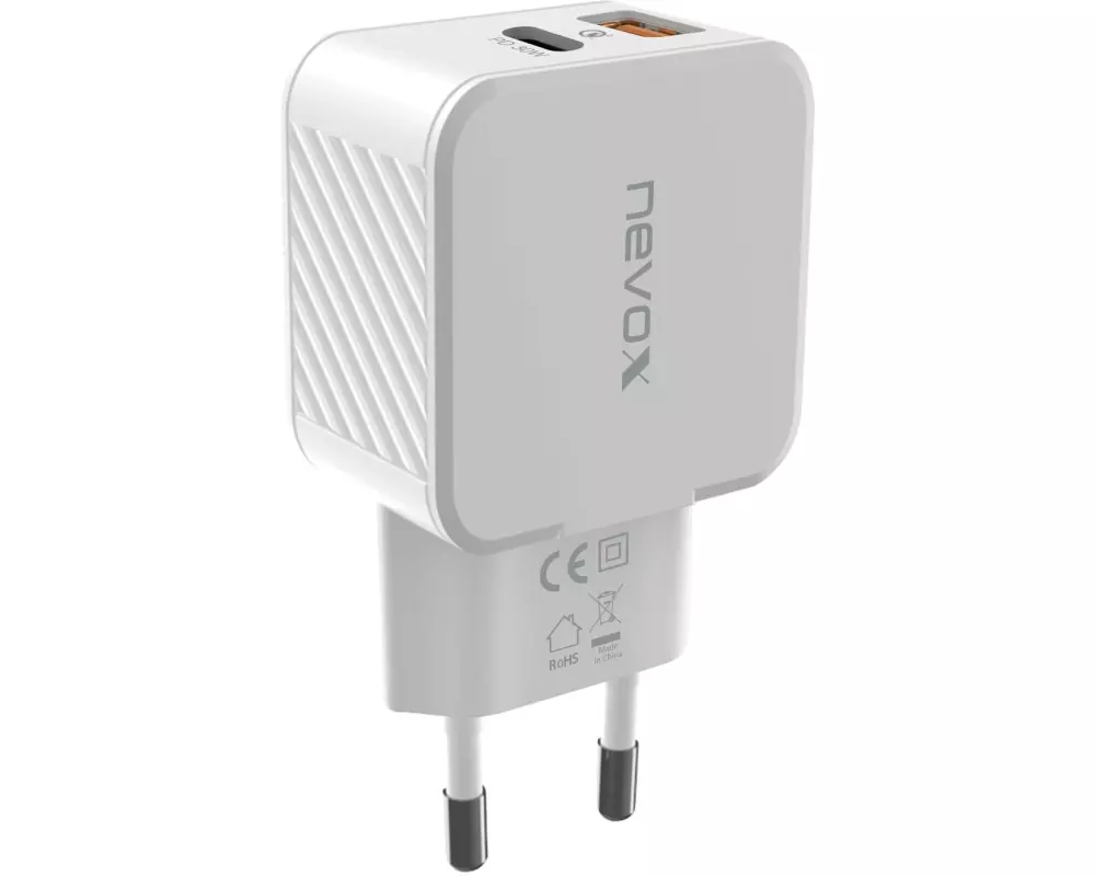 Nevox USB-Wandladegerät USB-C Power Delivery + QC 3.0 30 W