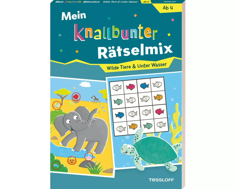 Mein knallbunter Rätselmix. Wilde Tiere & Unter Wasser