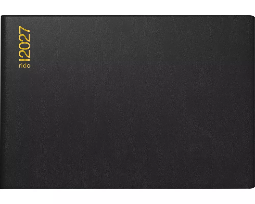 rido/idé 7017502907 Taschenkalender Mod. Septimus 2027 A6 quer, Kunststoff, schwarz