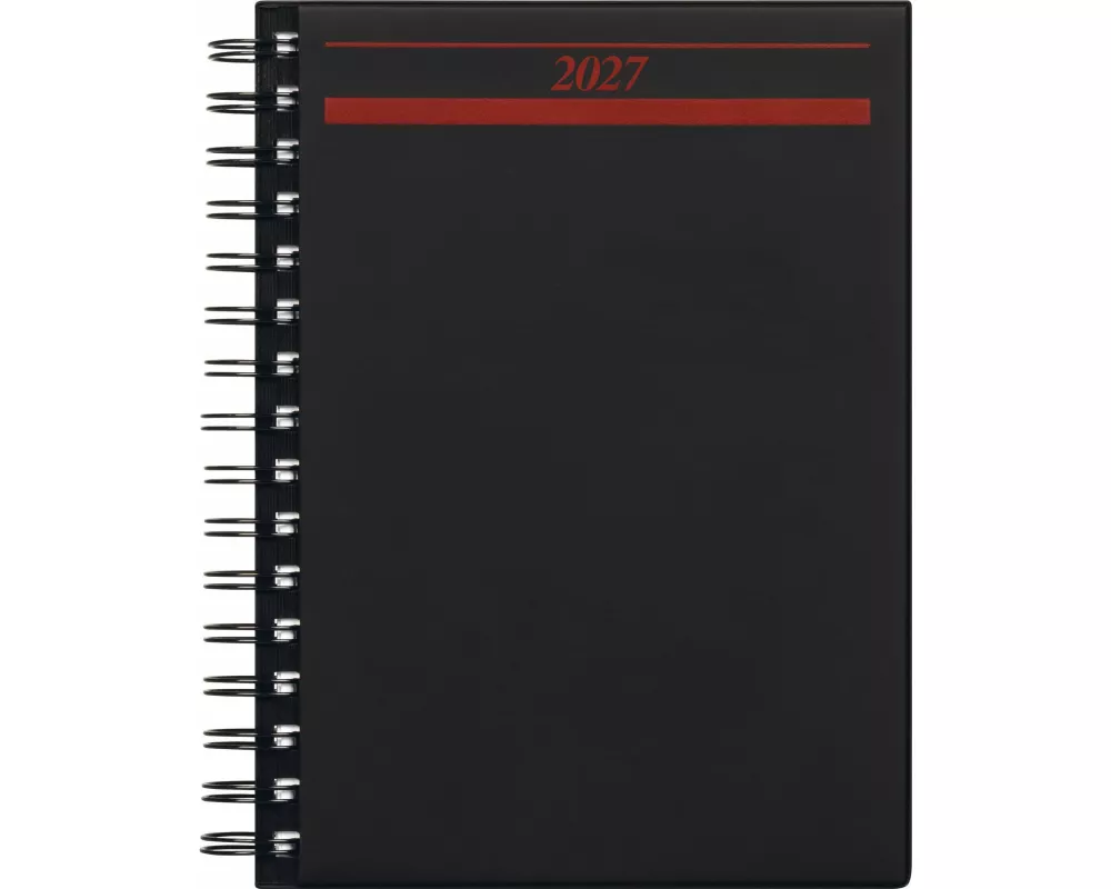 rido/idé 7021822907 Buchkalender Mod. Timing 1 2027 A5, Kunststoff, schwarz