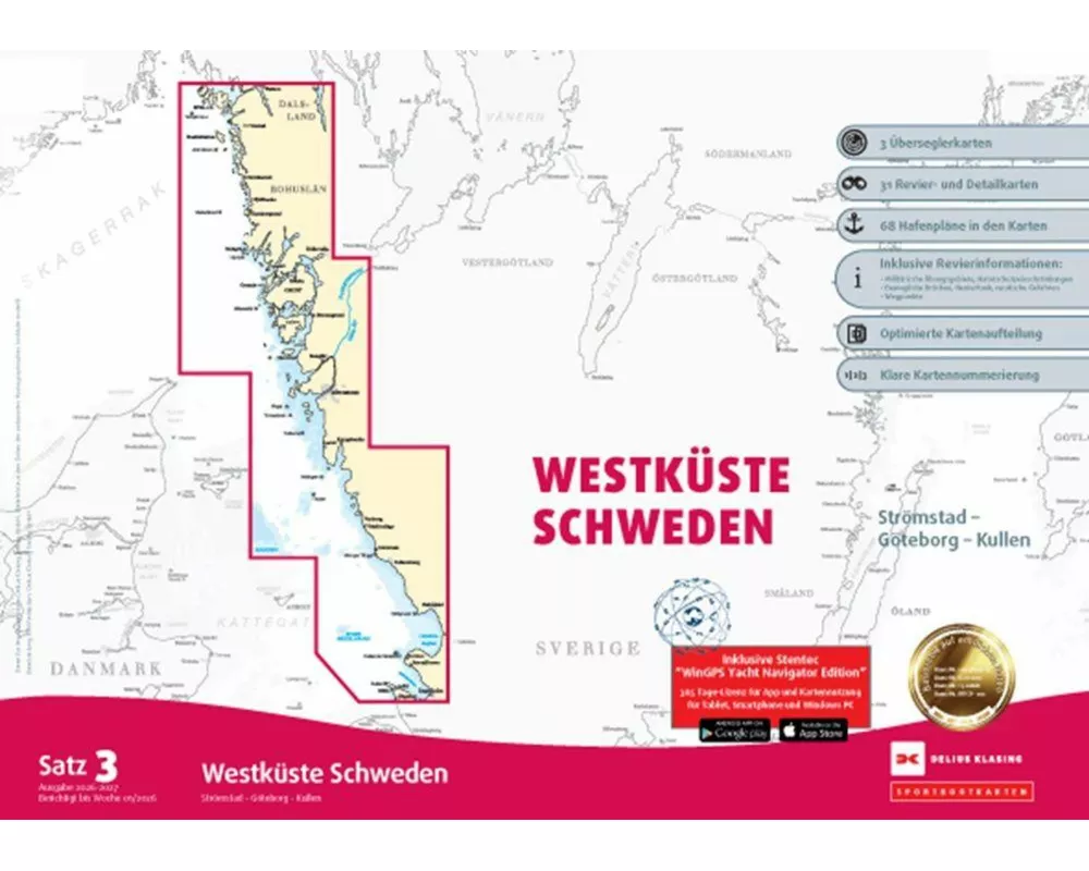 Sportbootkarten Satz 3: Westküste Schweden (Ausgabe 2026/2027)
