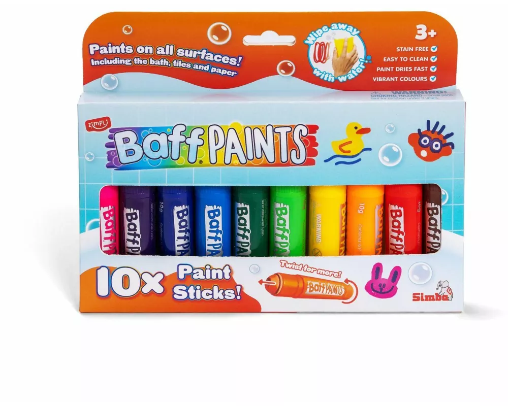 Glibbi Baff Paints mit Schablonen