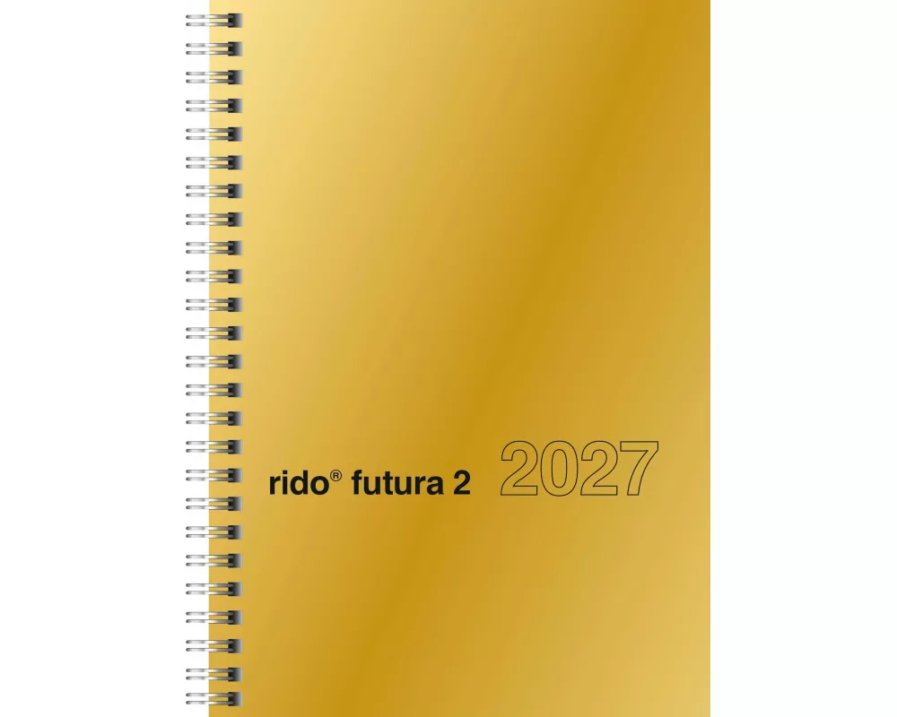 rido/idé 7021121917 Buchkalender Mod. futura 2 2027 A5, Karton, gold