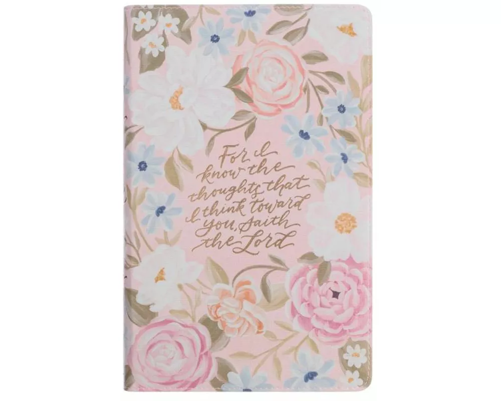 KJV Bible Giant Print Standard-Size (Faux Leather Pink Floral Printed Jer. 29:11)