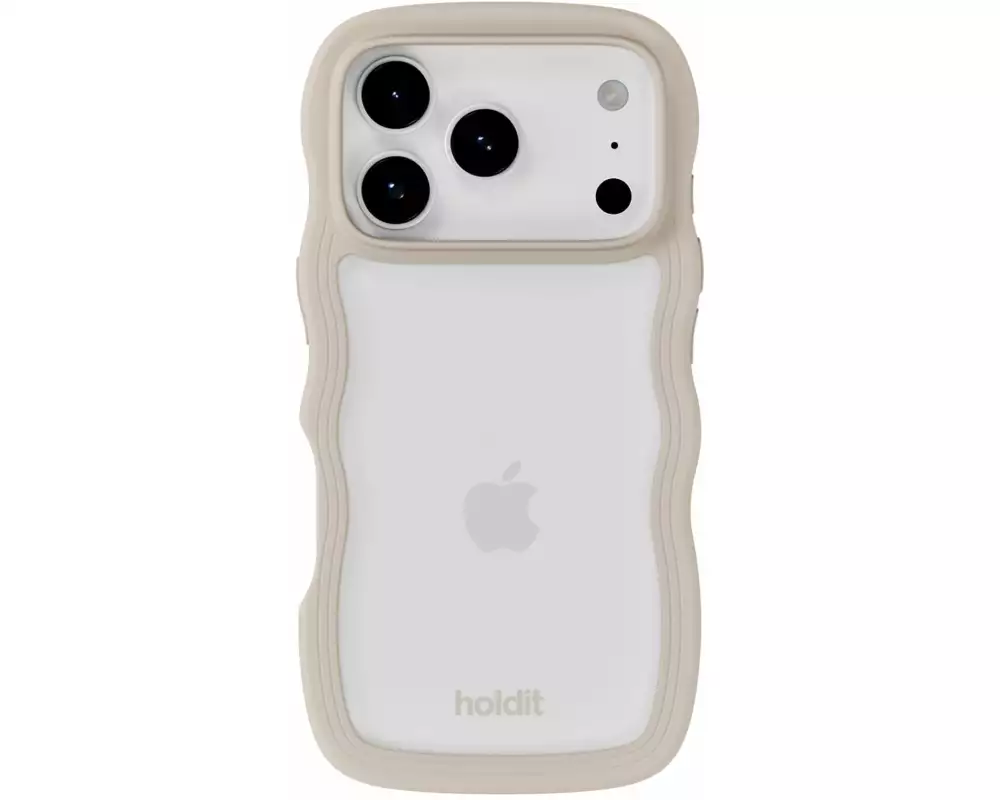 Holdit Back Cover Wavy iPhone 17 Pro Max Transparent/Beige