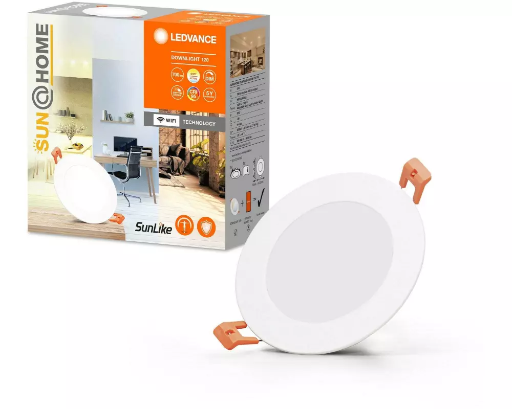 Ledvance Einbauleuchte Sun@Home LED Slim, Ø 12 cm, 8 W, CRI95