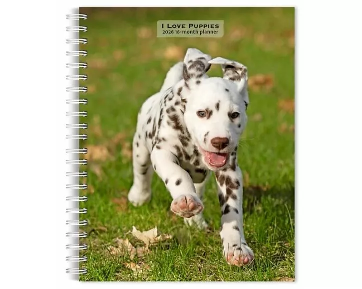 I Love Puppies 2026 6 X 7.75 Inch Spiral-Bound Wire-O Weekly Engagement Planner Calendar New Full-Color Image Every Week