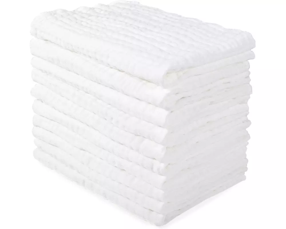 MAKIAN Mulltuch 10-er Pack 35 x 50 cm, Weiss