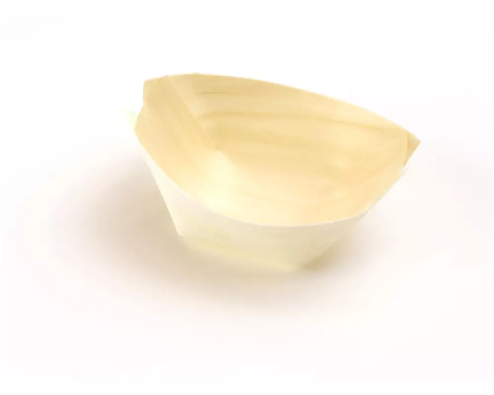 Sier Fingerfood-Schale Holzboot 4.2 x 6.5 cm, 100 Stück