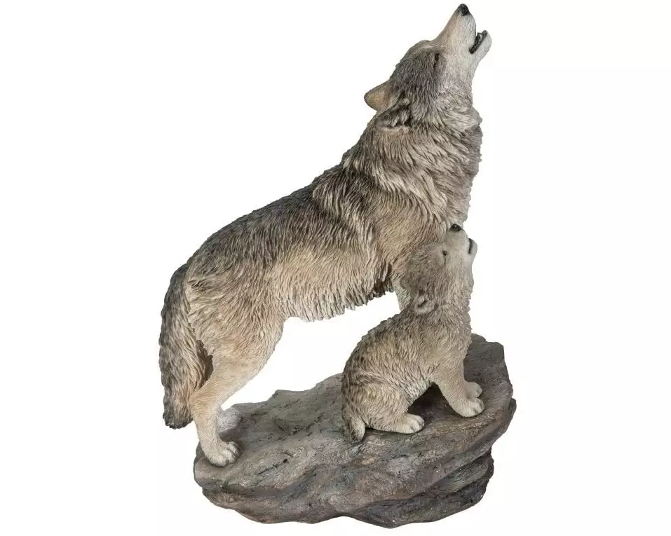 Vivid Arts Dekofigur Wölfe 40 cm, Grau