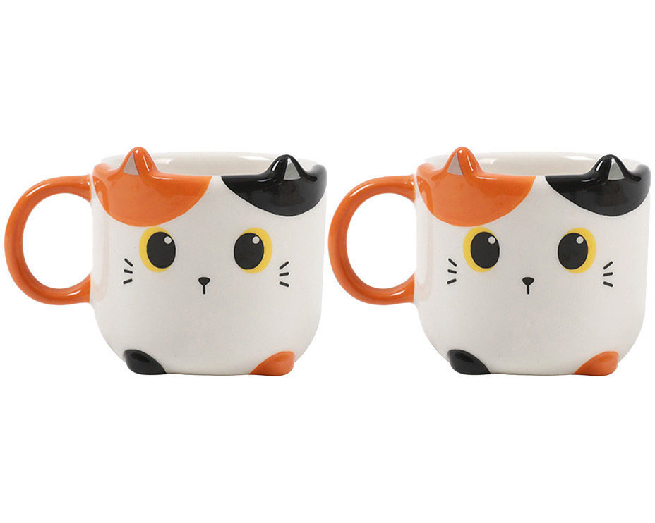I-TOTAL Espressotassen 2er Set XL2520B Orange Cat