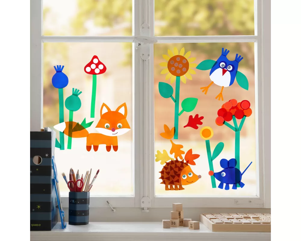 Bastelset - Fensterbild Hallo, Waldtiere!