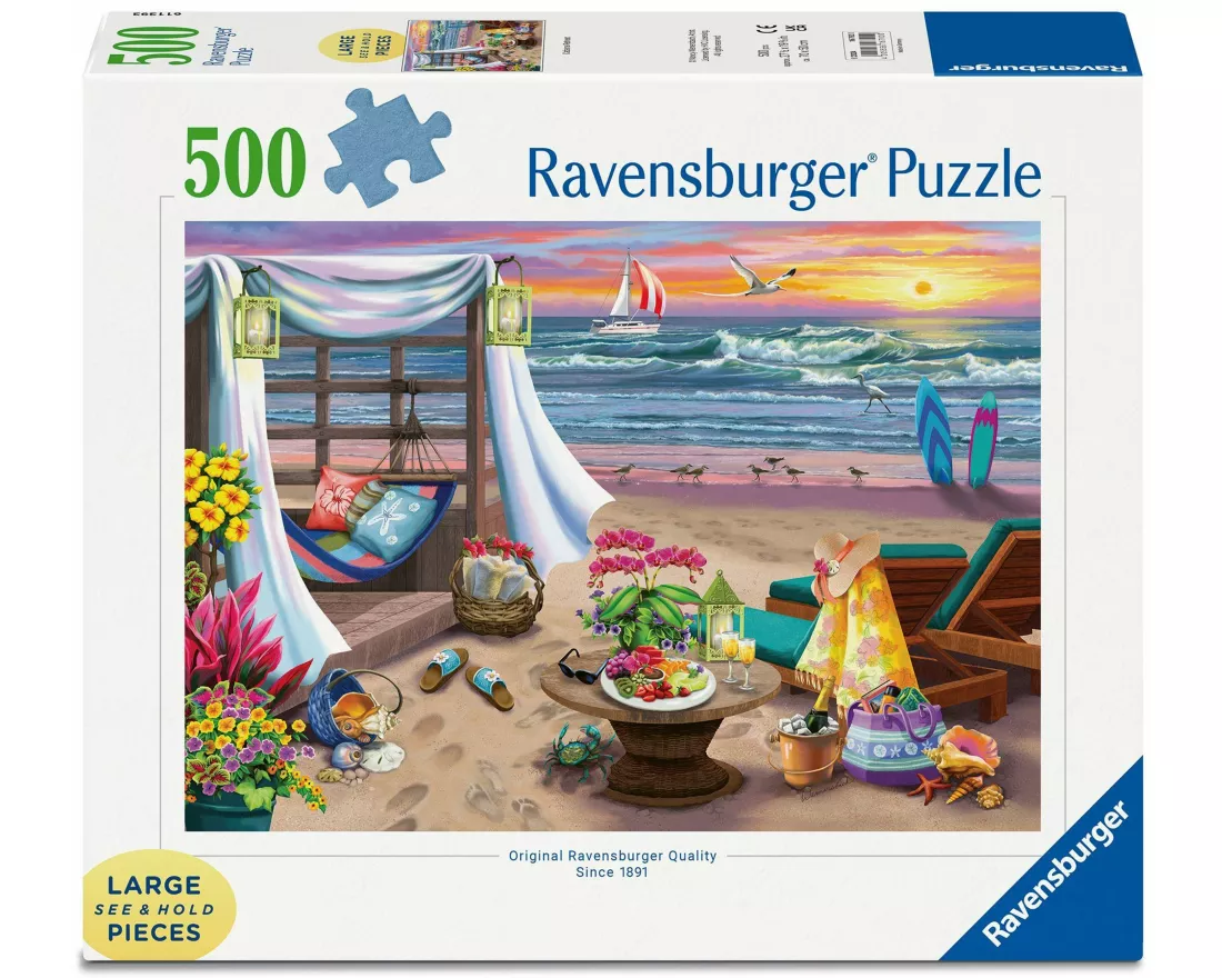 Erwachsenenpuzzle 500 Large Pieces - Die Oase am Strand