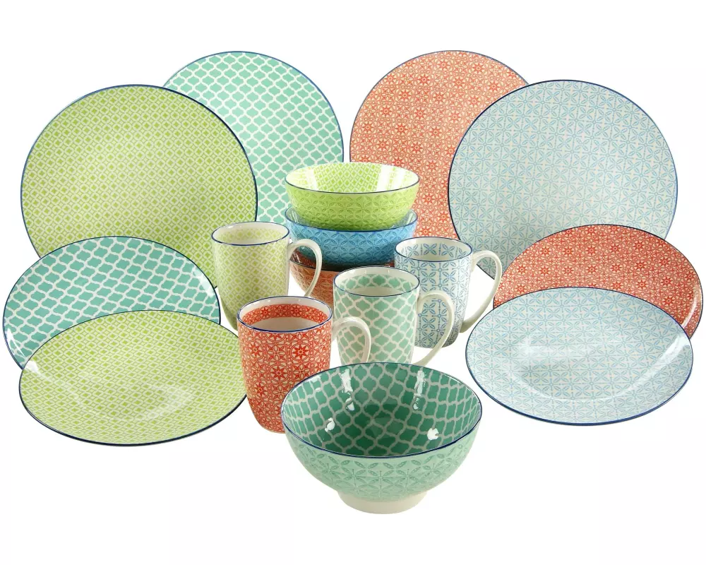 creaTable Teller-Set Blau/Grün/Rot/Türkis