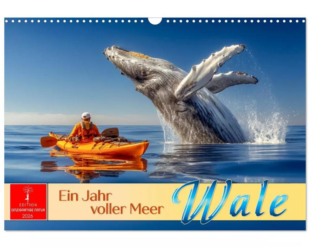 Wale - ein Jahr voller Meer (Wandkalender 2026 DIN A3 quer), CALVENDO Monatskalender
