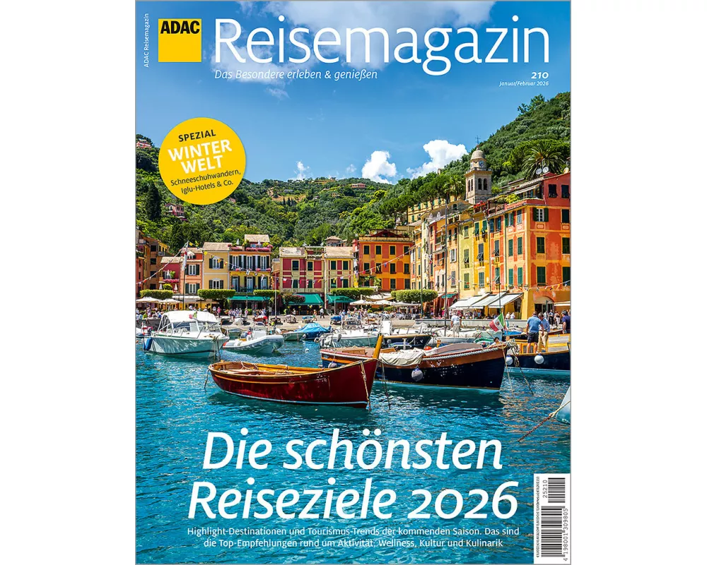 ADAC Reisemagazin mit Titelthema Schönste Reiseziele 2026