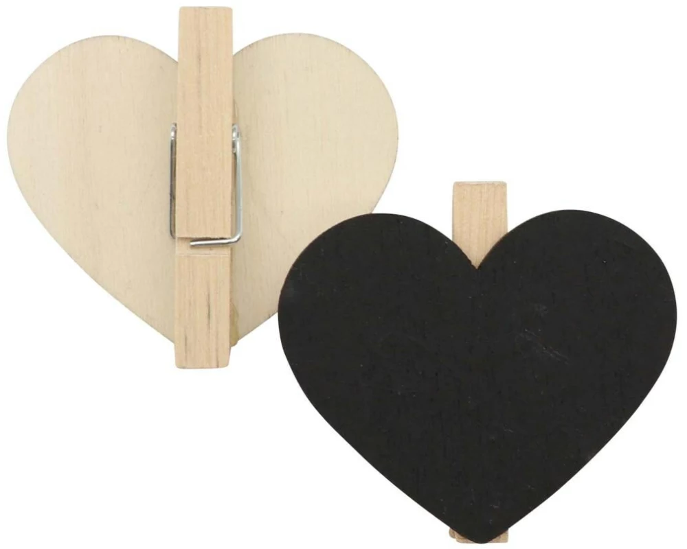 Glorex Kreidetafel mit Klammer Herz, 6 Stück