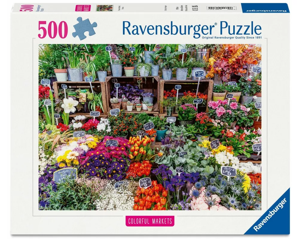 Erwachsenenpuzzle 500 Teile - Blumenmarkt, Frankreich