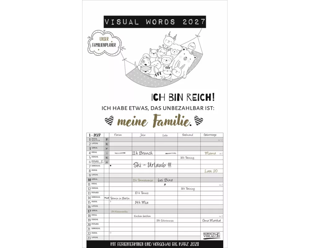 Visual Words Familienplaner 2027