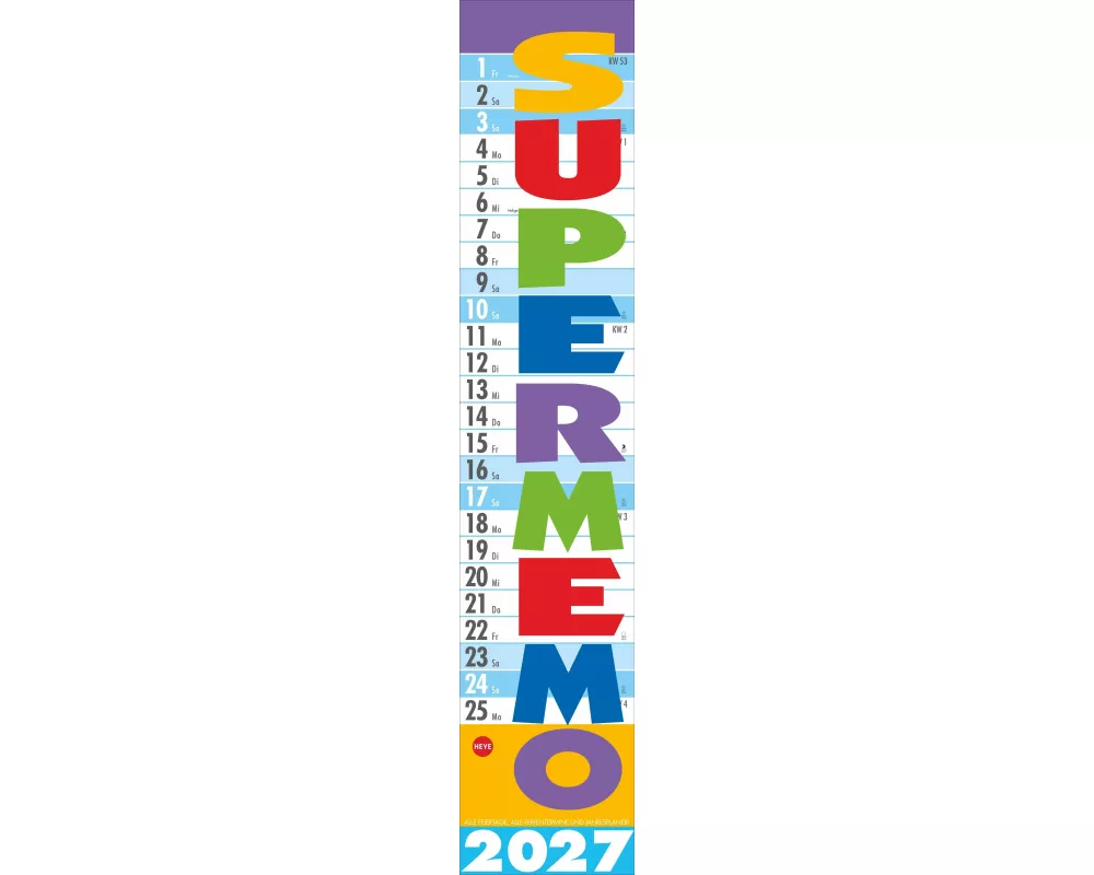 Supermemo Kalender 2027