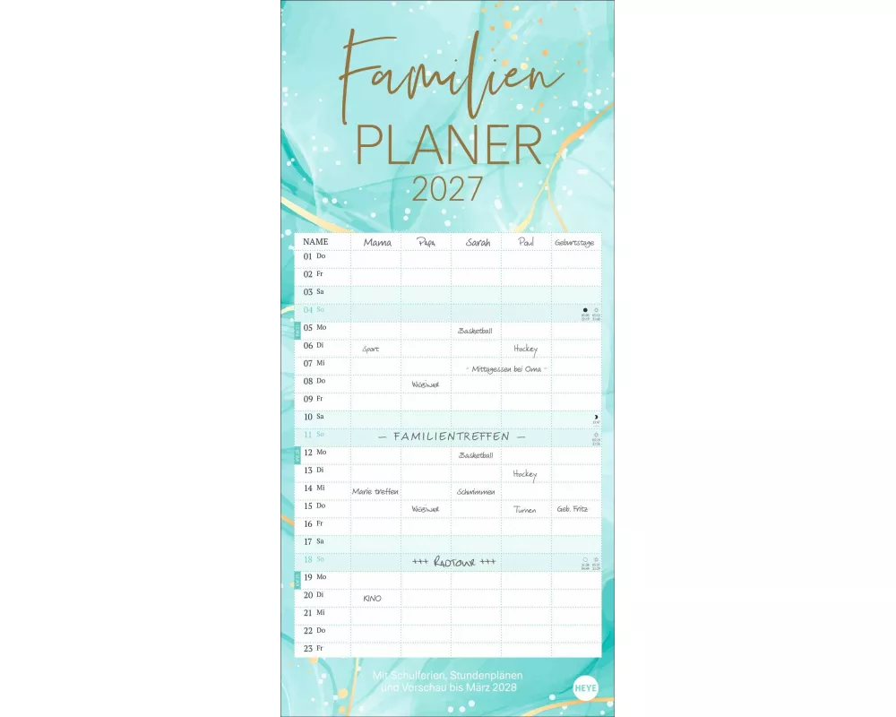 Watercolor Familienplaner 2027