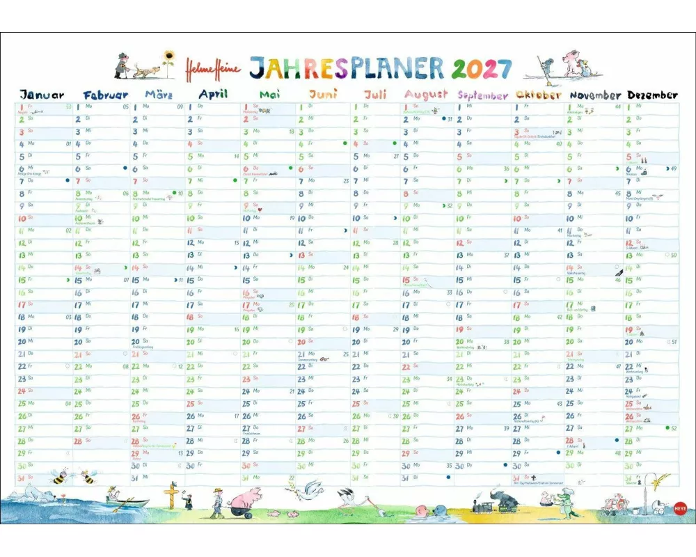 Helme Heine: Tafelkalender A3 2027