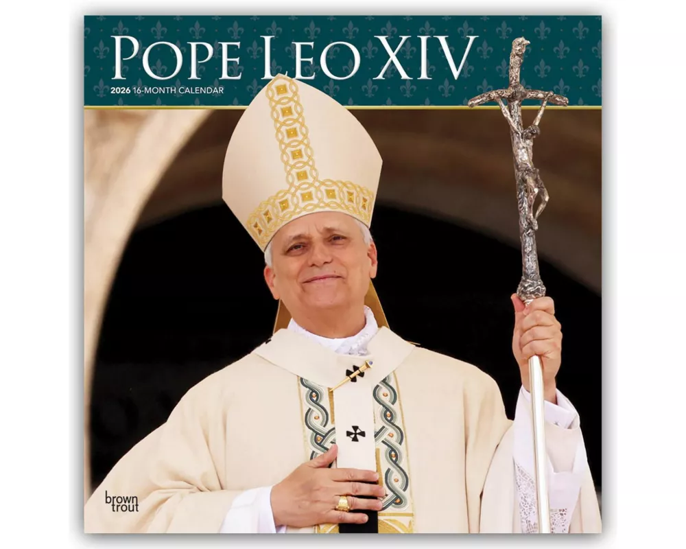 Pope Leo XIV 2026 12 X 24 Inch (Hanging) Monthly Square Wall Calendar