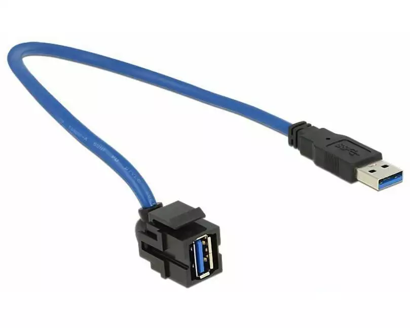 Delock Keystone-Modul USB3.0, 50 cm 250° gewinkelt