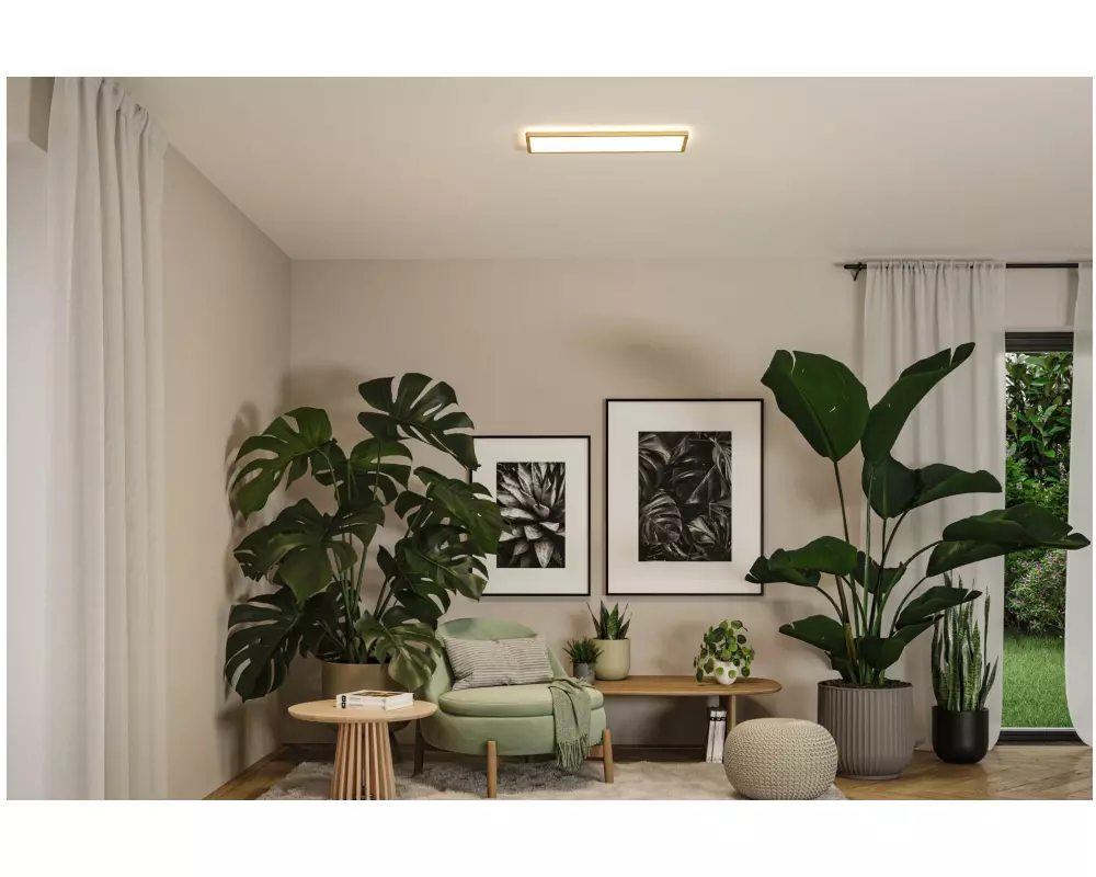 Paulmann LED Panel Atria Shine IP44 eckig 560 x 200 mm Holzoptik