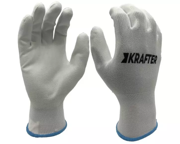 FTM Arbeitshandschuh Polyester, L, Weiss, 1 Stück