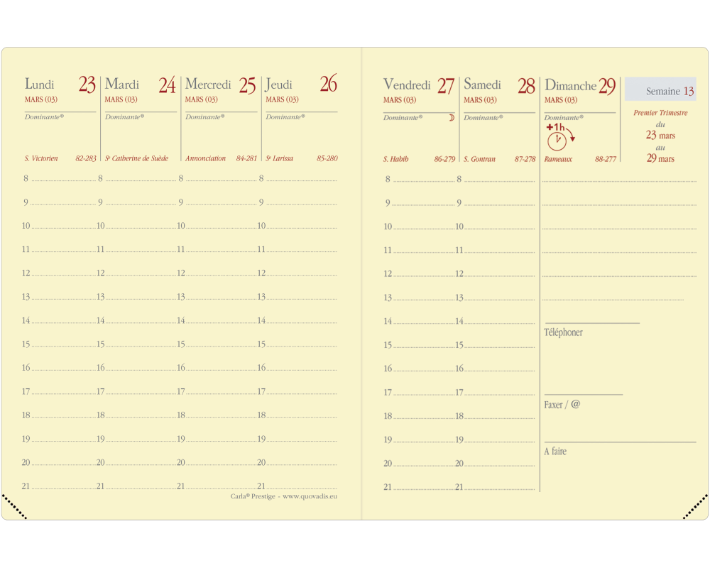 QUO-VADIS Ersatzinhalt Carla 2026 368014Q 1W/2S Soho FR 8x10.5cm
