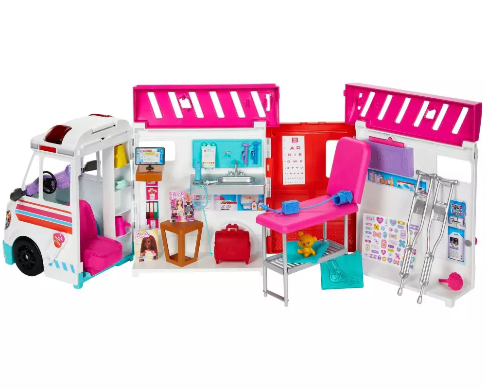 Barbie Krankenwagen 2-in-1 Spielset mit Licht & Geräuschen