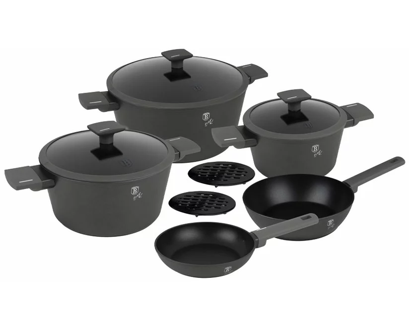 Berlinger Haus 10-teiliges Kochgeschirr-Set matt Anthracite Collection