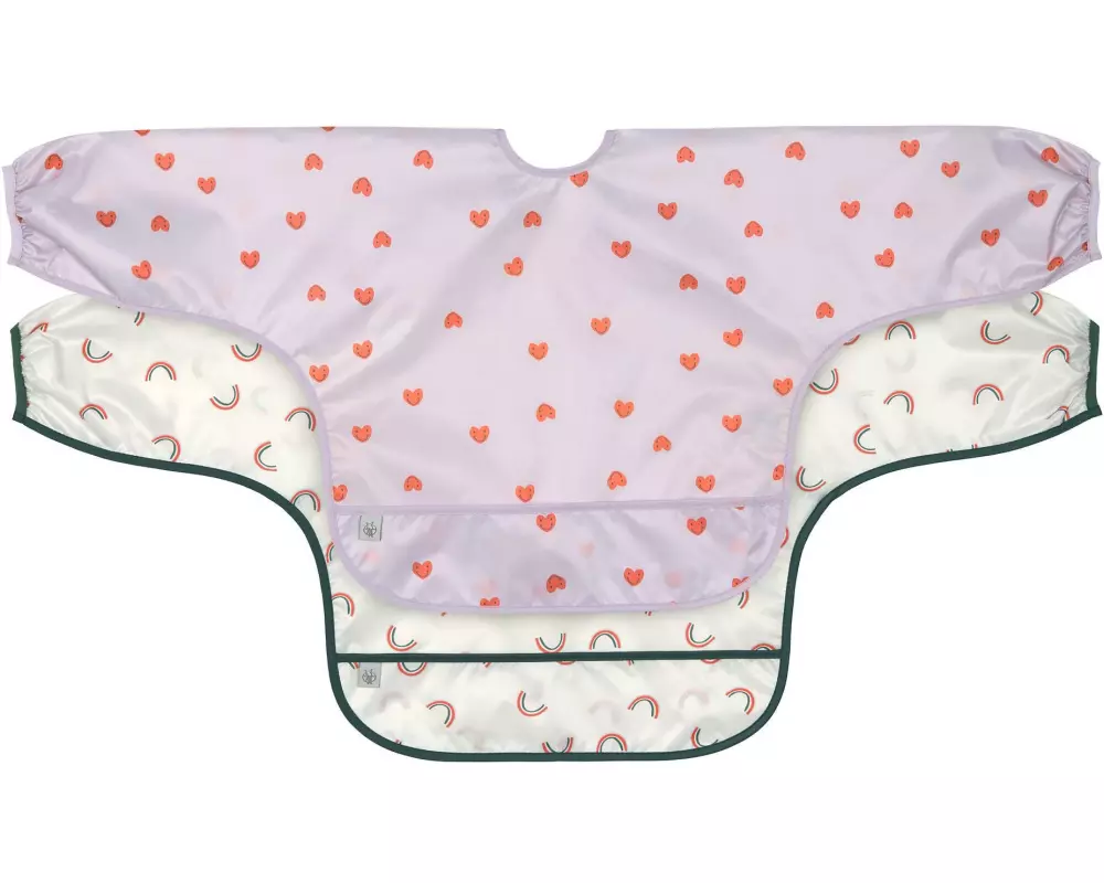 Lässig Ärmel-Lätzchen 2er Set Heart Lavender 80 x 36 cm