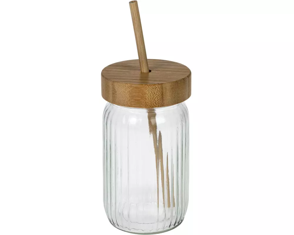 FURBER Trinkglas mit Strohhalm 500 ml, 1 Stück