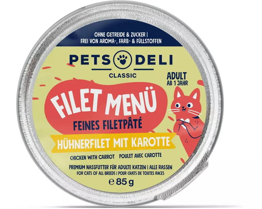Pets Deli Filet Menü Hühnerfilet, Karotten, Löwenzahn 85 g