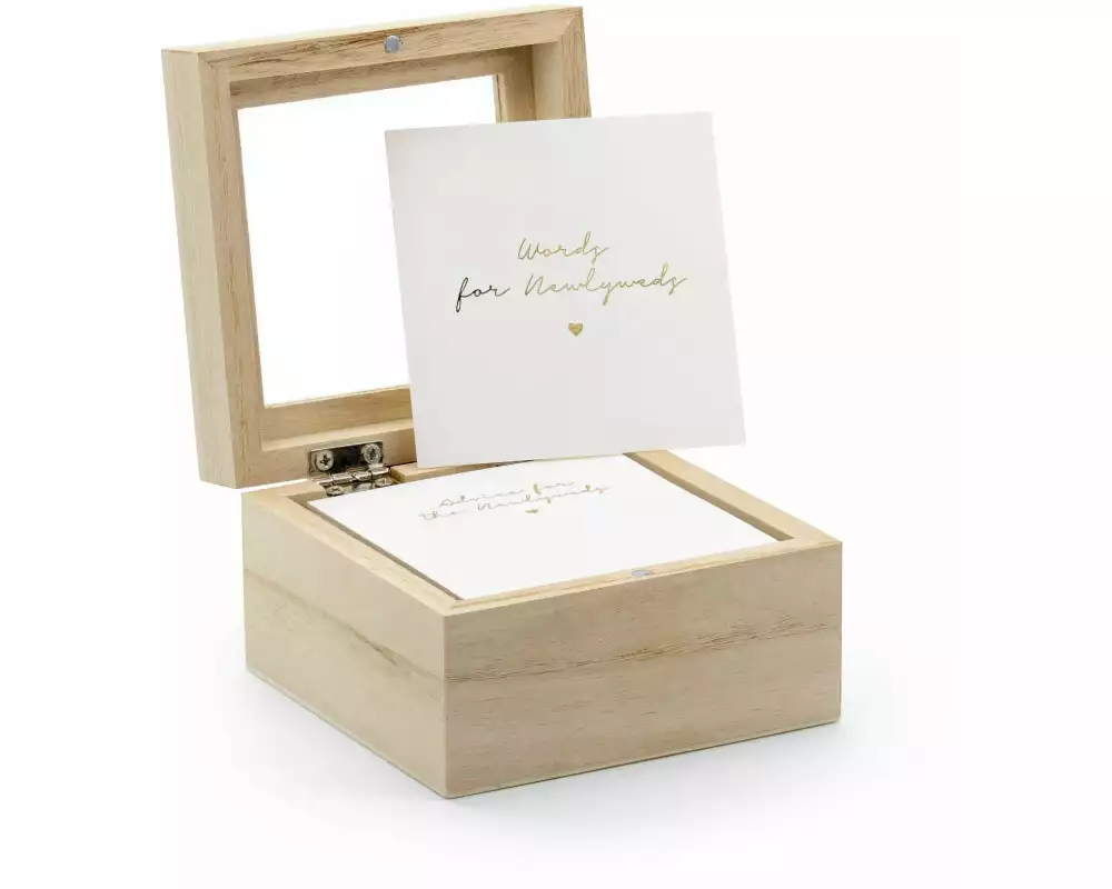 Partydeco Hochzeitsaccessoire Gästebuch Box 9.5 x 8.5 x 6 cm, Braun